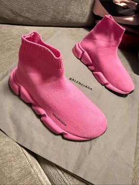 Balenciaga Kids Bright Pink Sock-Style Sneakers